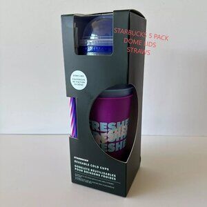 Starbucks Reusable Cold Cups with Dome Lids 24oz Starbucks 2024 STRAWS INCLUDED